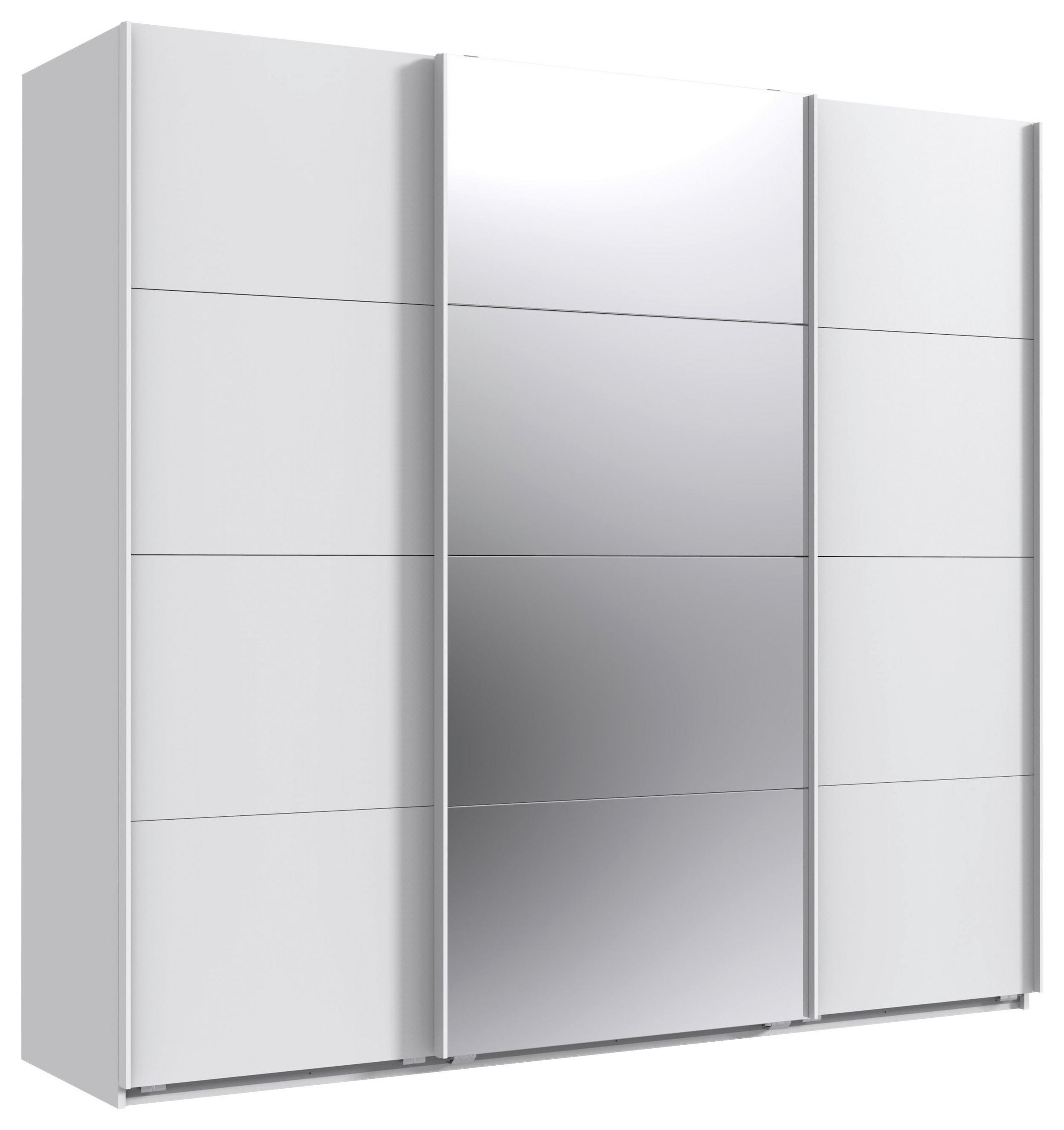 SCHWEBETÜRENSCHRANK in Weiss  - Weiss, Modern, Glas/Holzwerkstoff (225/208/64cm) - MID.YOU