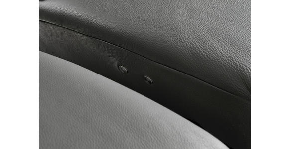 3-SITZER-SOFA Latina in Echtleder Anthrazit  - Anthrazit/Alufarben, Design, Leder/Metall (190/82/99cm) - Dieter Knoll