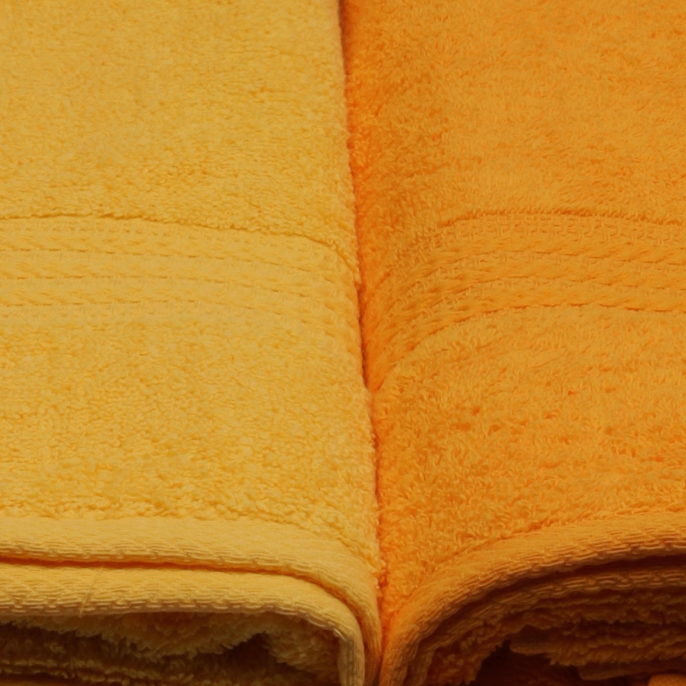 DUSCHTUCHSET 70/140 cm 4-teilig  - Gelb/Hellgelb, Basics, Textil (70/140cm)