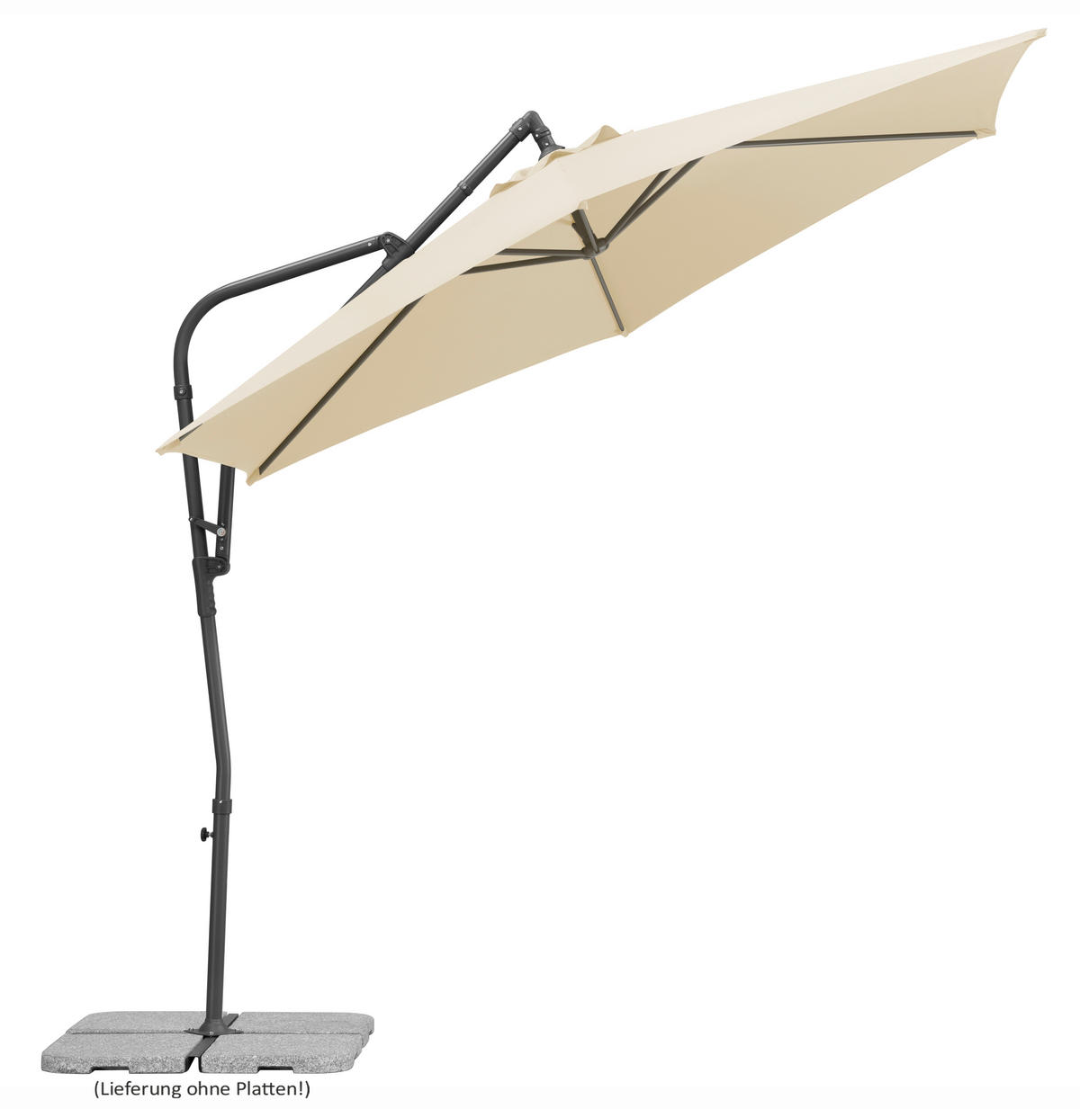 BOČNÍ SLUNEČNÍK 278/263/300 cm - přírodní barvy/antracitová, Basics, kov/textil (278/263/300cm)