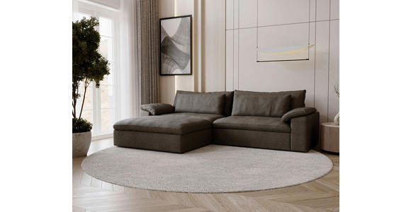 ECKSOFA  in Webstoff Braun  198/306 cm  - Schwarz/Braun, MODERN, Kunststoff/Textil (198/306cm) - Carryhome