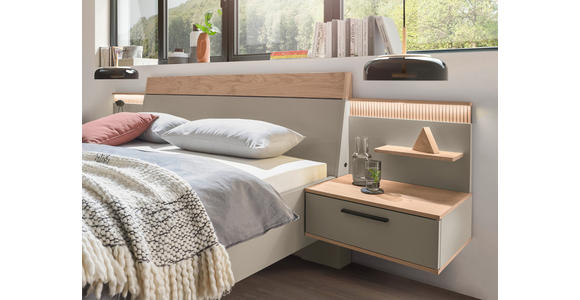 BETTANLAGE 180/200 cm  in Taupe, Eichefarben  - Taupe/Eichefarben, Design, Holz/Holzwerkstoff (180/200cm) - Dieter Knoll