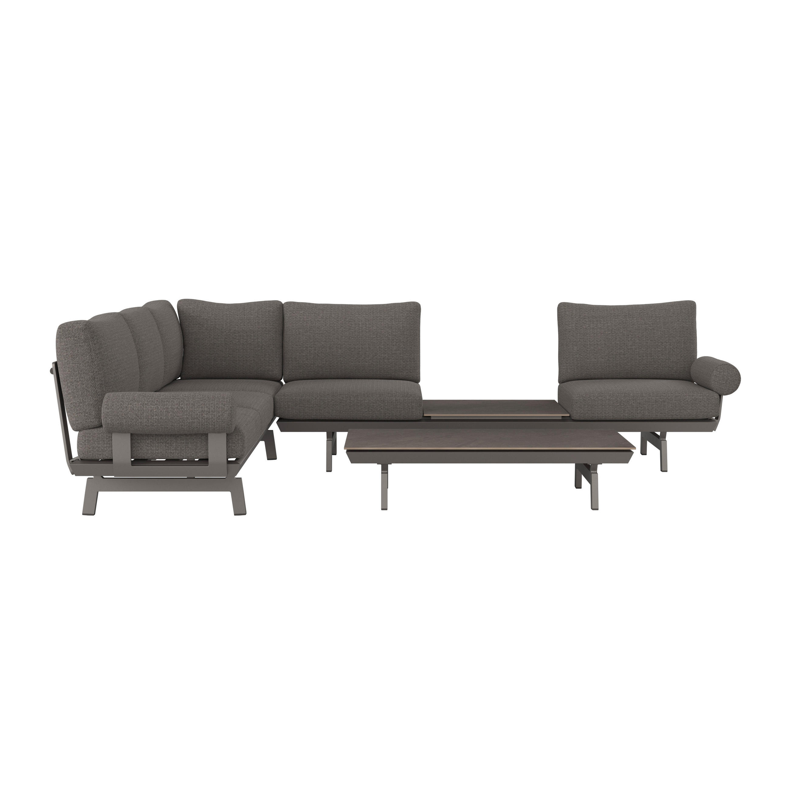 LOUNGE GARNITURA  antracit, tamno siva   - tamno siva/antracit, Design, metal/tekstil (235/305cm) - Amatio