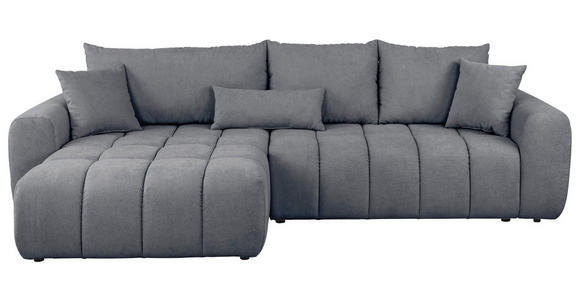 ECKSOFA  in Velours Dunkelgrau  168/298 cm  - Dunkelgrau/Schwarz, KONVENTIONELL, Kunststoff/Textil (168/298cm) - Carryhome