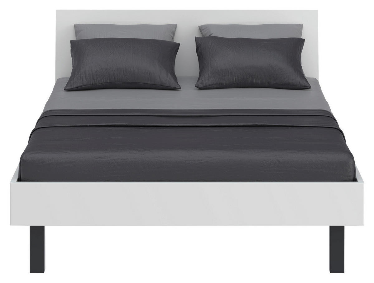 BETT 140/200 cm  in Weiß  - Schwarz/Weiß, Design, Metall (140/200cm) - Xora