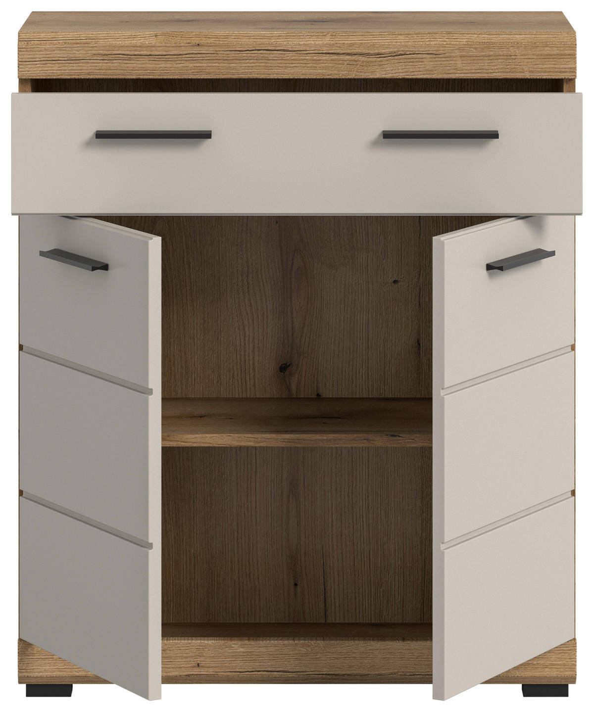 MIDISCHRANK 74/88/31 cm  - Kaschmir/Schwarz, MODERN, Holzwerkstoff/Kunststoff (74/88/31cm) - MID.YOU