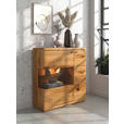 SIDEBOARD Eichefarben  99/109/38 cm  - Eichefarben/Schwarz, Natur, Glas/Holz (99/109/38cm) - Linea Natura