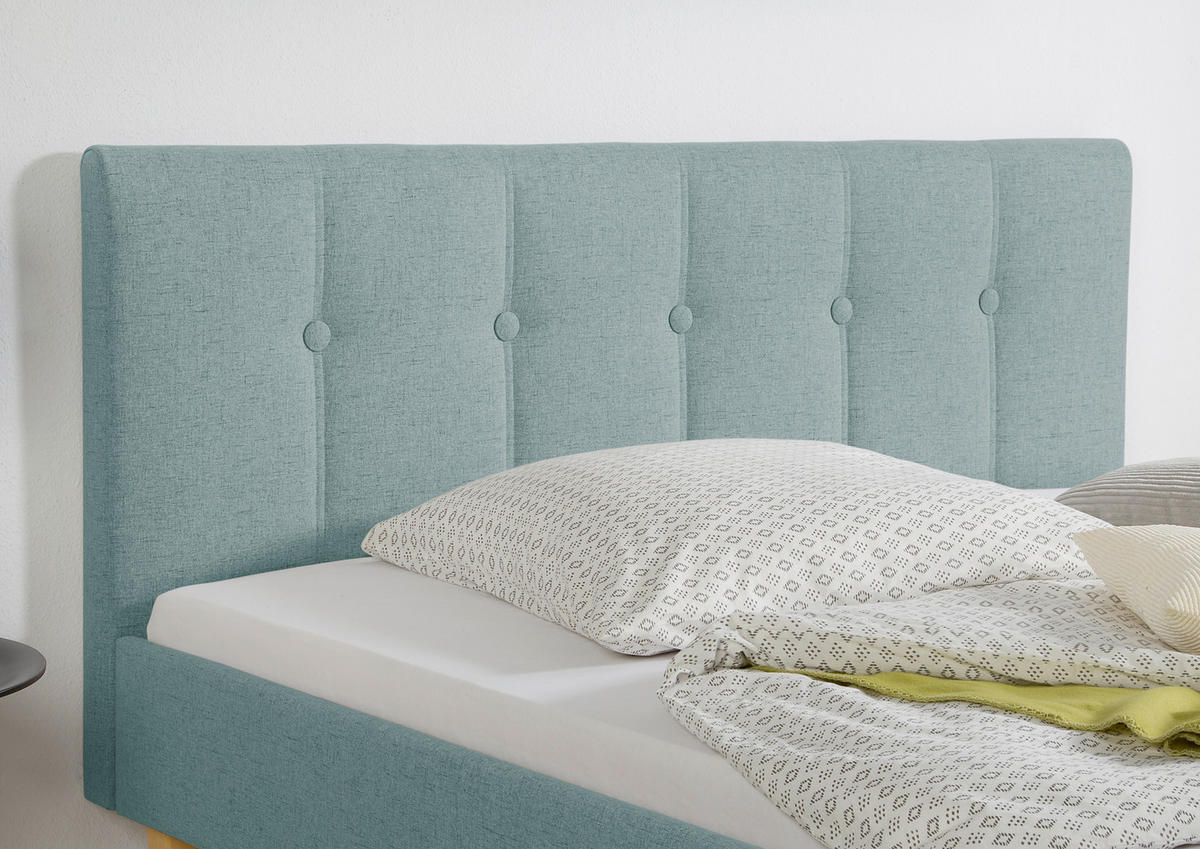 POLSTERBETT  in Petrol,  - Petrol/Naturfarben, MODERN, Holz/Textil (205cm) - Livetastic