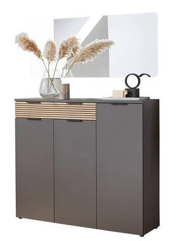 GARDEROBE 2-teilig  in 135/199/40 cm  - Eichefarben/Graphitfarben, Design, Holzwerkstoff (135/199/40cm) - Voleo