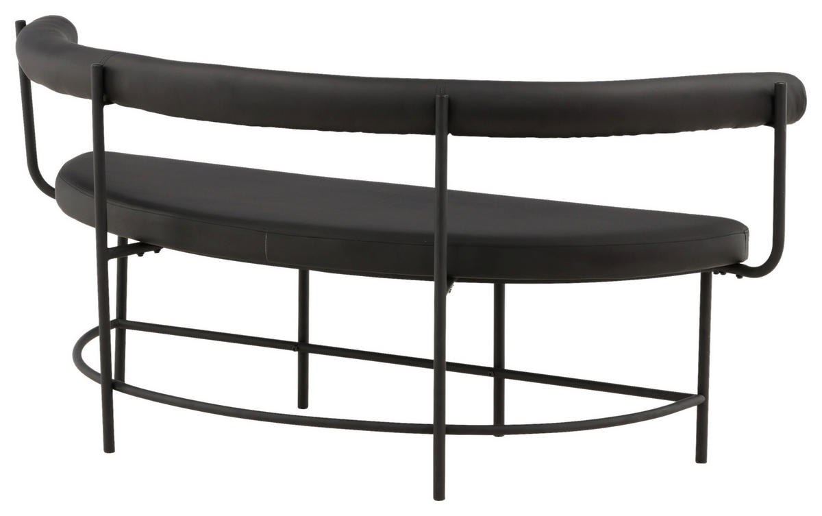 SITZBANK  in 165/75/51 cm  - Schwarz, Design, Textil/Metall (165/75/51cm) - Livetastic