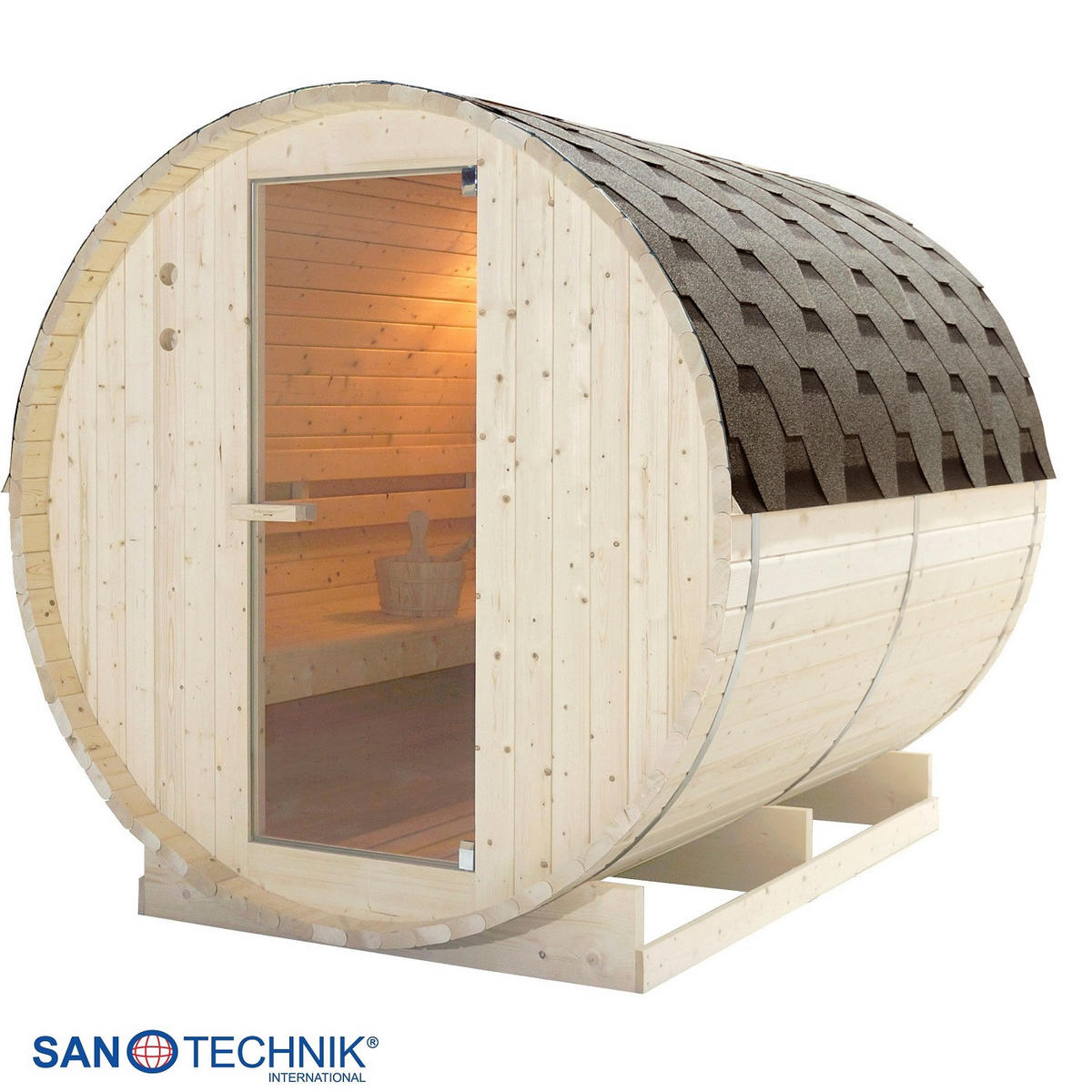SUDOVÁ SAUNA  - barvy smrku, Konvenční, dřevo/sklo (189/220/191,5cm) - Sanotechnik