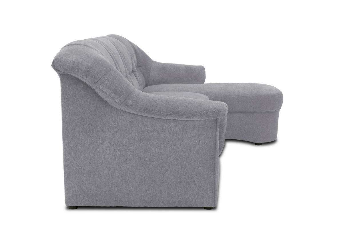 ECKSOFA Dunkelgrau Mikrofaser  - Dunkelgrau/Schwarz, KONVENTIONELL, Kunststoff/Textil (232/146cm) - MID.YOU