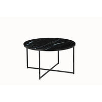 COUCHTISCH 80/80/45 cm rund Schwarz  - Schwarz, Design, Glas/Metall (80/80/45cm) - Livetastic