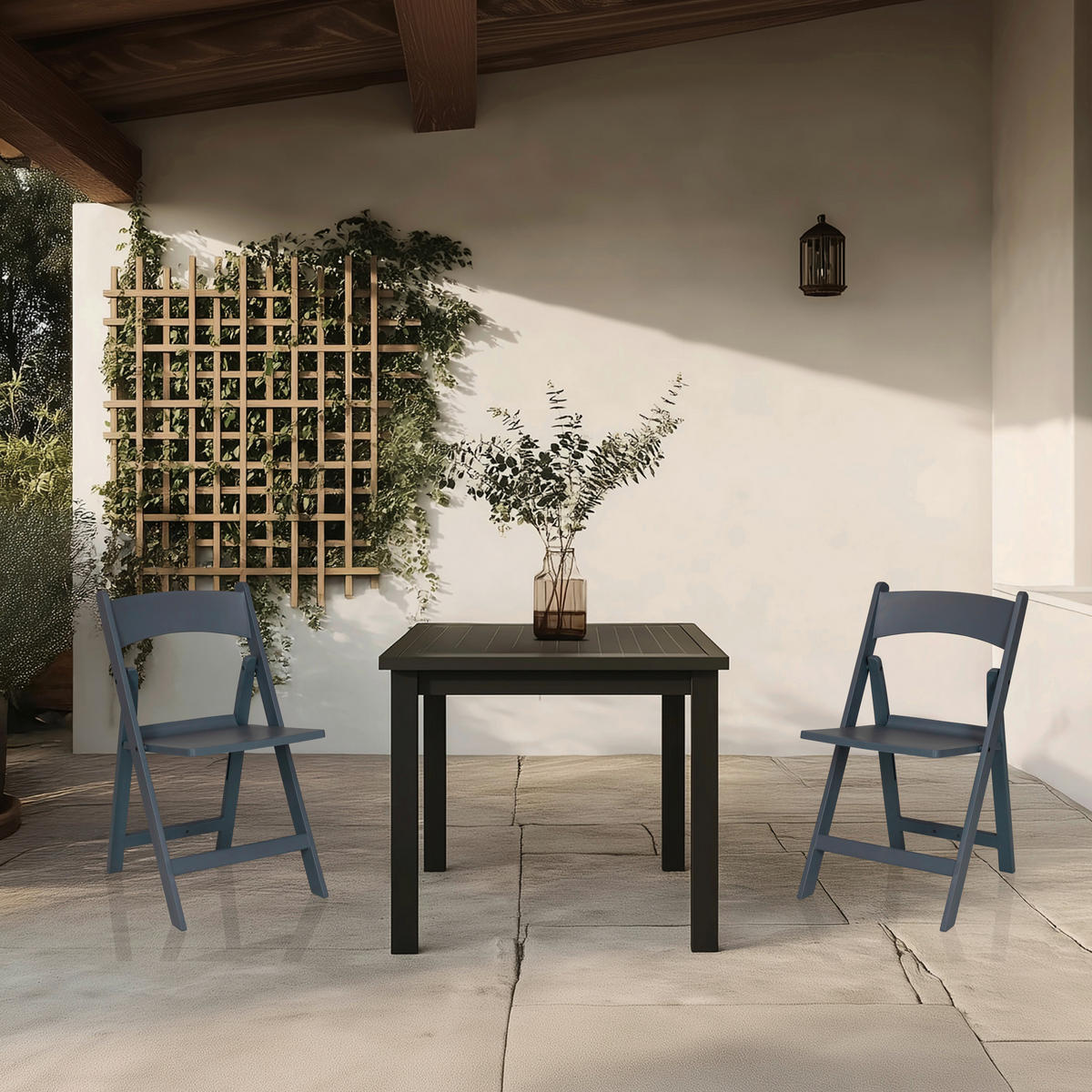 GARTENKLAPPSTUHL-SET in Kunststoff Grau  - Grau, MODERN, Kunststoff (44/80/47cm) - MID.YOU