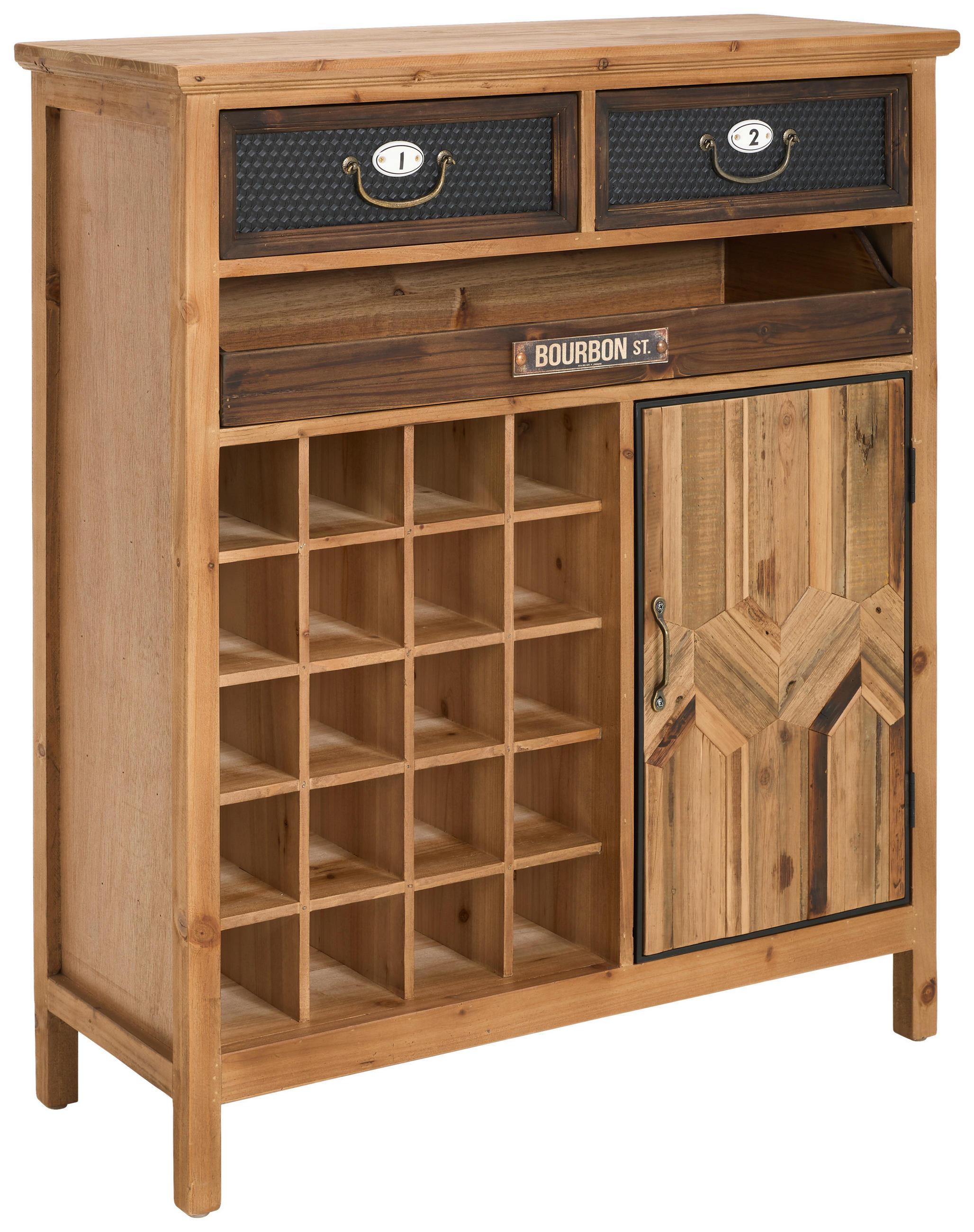 BARSCHRANK Tanne massiv Naturfarben, Schwarz  - Messingfarben/Schwarz, LIFESTYLE, Holz/Keramik (80/93/32cm) - Landscape