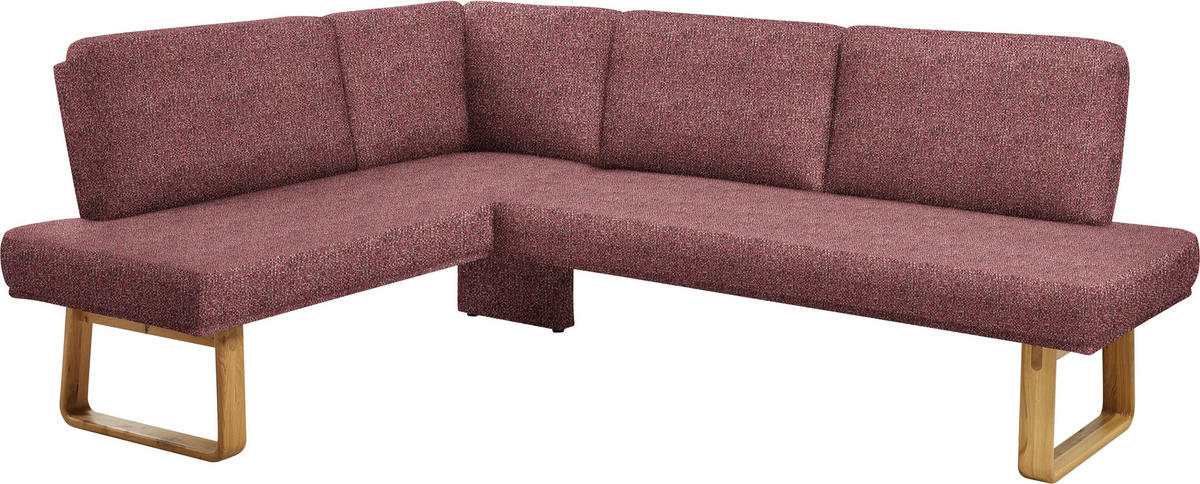 ECKBANK 174/280 cm  in Rosa, Eichefarben  - Eichefarben/Rosa, Design, Holz/Textil (174/280cm) - Dieter Knoll