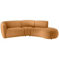 ECKSOFA  in Mikrofaser Goldfarben  276/182 cm  - Goldfarben/Schwarz, MODERN, Kunststoff/Textil (276/182cm) - Livetastic