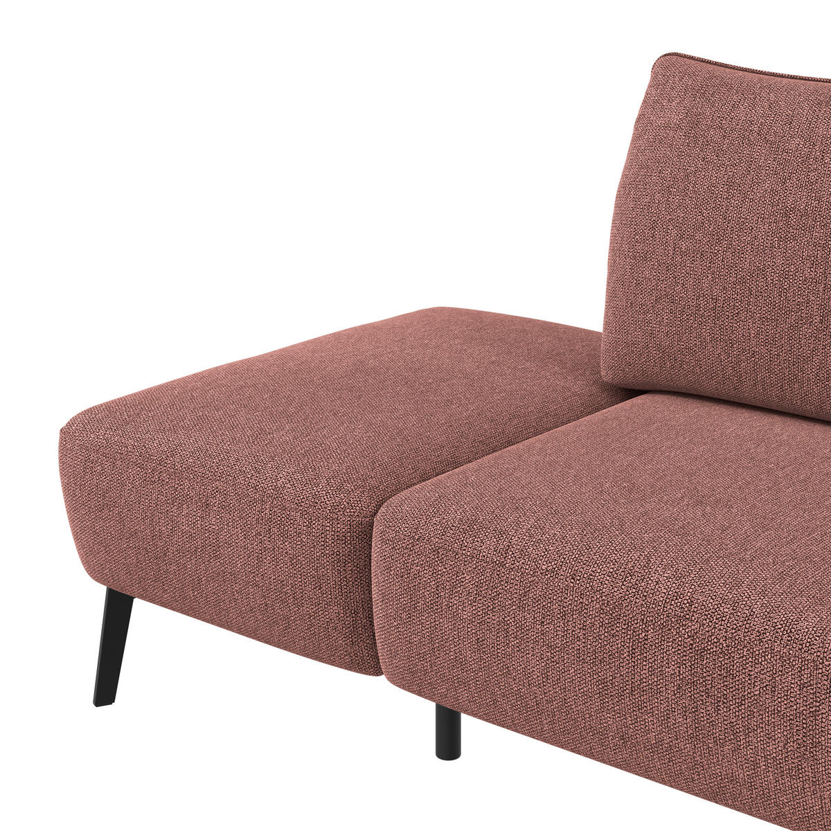 RÉCAMIERE Chenille Bordeaux  - Bordeaux/Schwarz, Konventionell, Textil/Metall (206/90/92cm) - Elegando