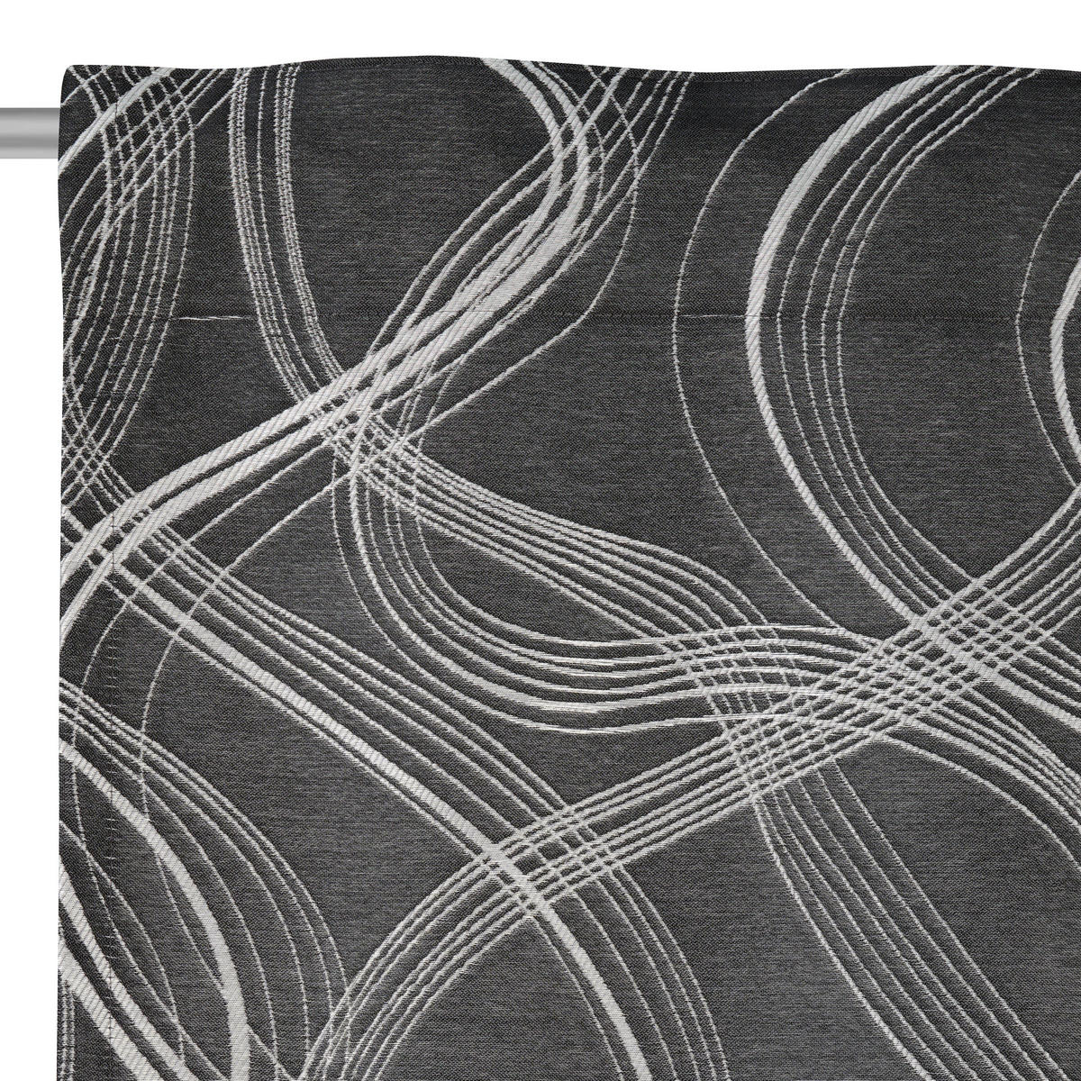 FERTIGVORHANG halbtransparent  - Schwarz, KONVENTIONELL, Textil (140/255cm) - Novel