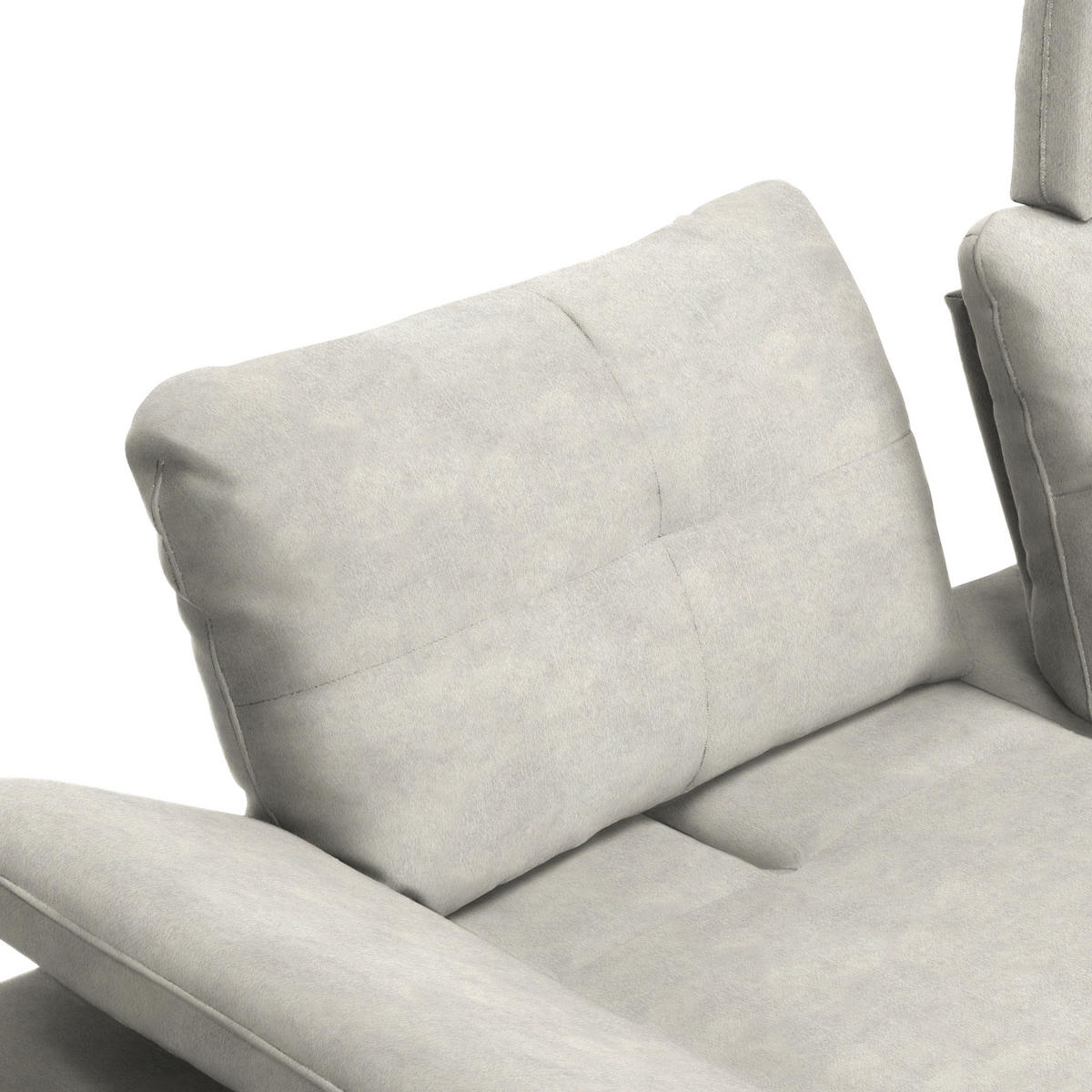 ECKSOFA in Velours Ecru  - Ecru/Schwarz, Design, Textil/Metall (301/179cm) - Chilliano