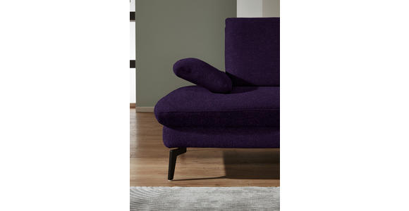 ECKSOFA in Chenille, Mikrofaser Aubergine, Violett 299/157 cm - Violett/Aubergine, Design, Textil/Metall (299/157cm) - Dieter Knoll