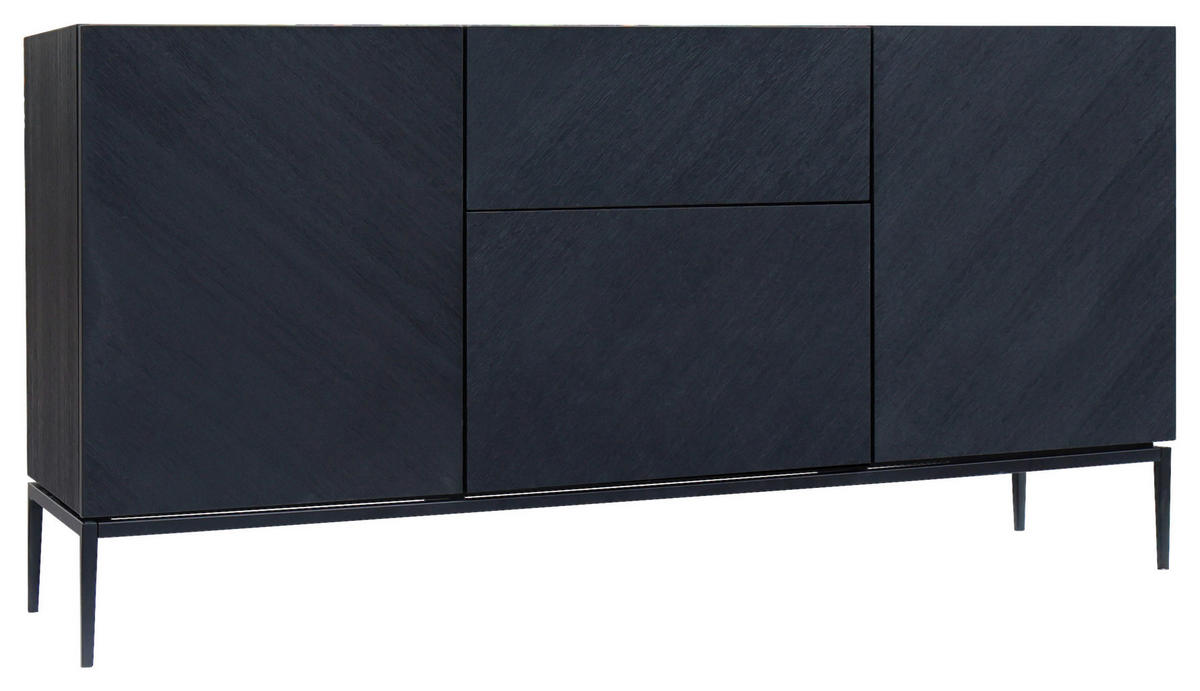 ŠIROKÁ KOMODA, černá, 160/80/40 cm - černá, Trend, kov/kompozitní dřevo (160/80/40cm) - home24