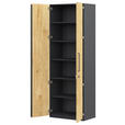 AKTENSCHRANK Anthrazit, Hickory  - Anthrazit/Hickory, KONVENTIONELL, Holzwerkstoff (80/220,5/41,9cm) - Moderano