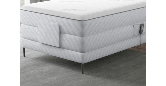 BOXSPRINGBETT 100/200 cm  in Silberfarben  - Silberfarben/Schwarz, Natur, Textil/Metall (100/200cm) - Esposa