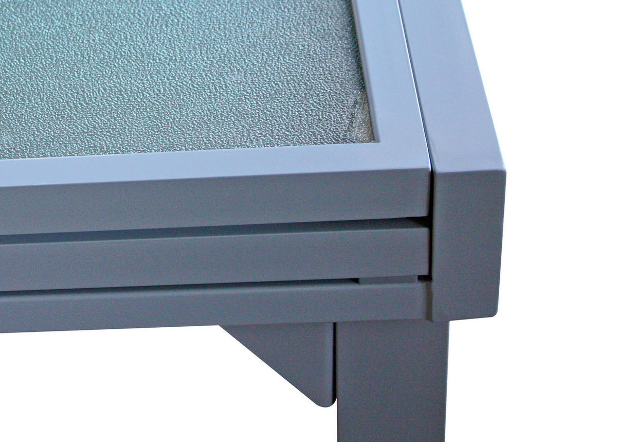 GARTENTISCH 90/90/75 cm Metall, Glas quadratisch  - Grau, MODERN, Glas/Metall (90/90/75cm) - Gardenson