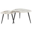 COUCHTISCHSET Freiform Schwarz, Weiß  - Schwarz/Weiß, Basics, Keramik/Metall (84/45,5/77cm) - Xora