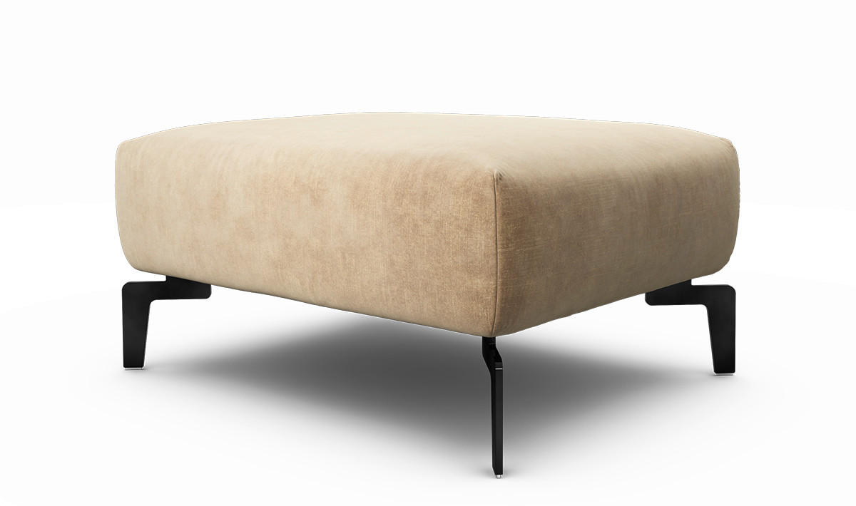 HOCKER Samt Sandfarben  - Sandfarben/Schwarz, Design, Textil/Metall (90/70/46cm) - SENSOO