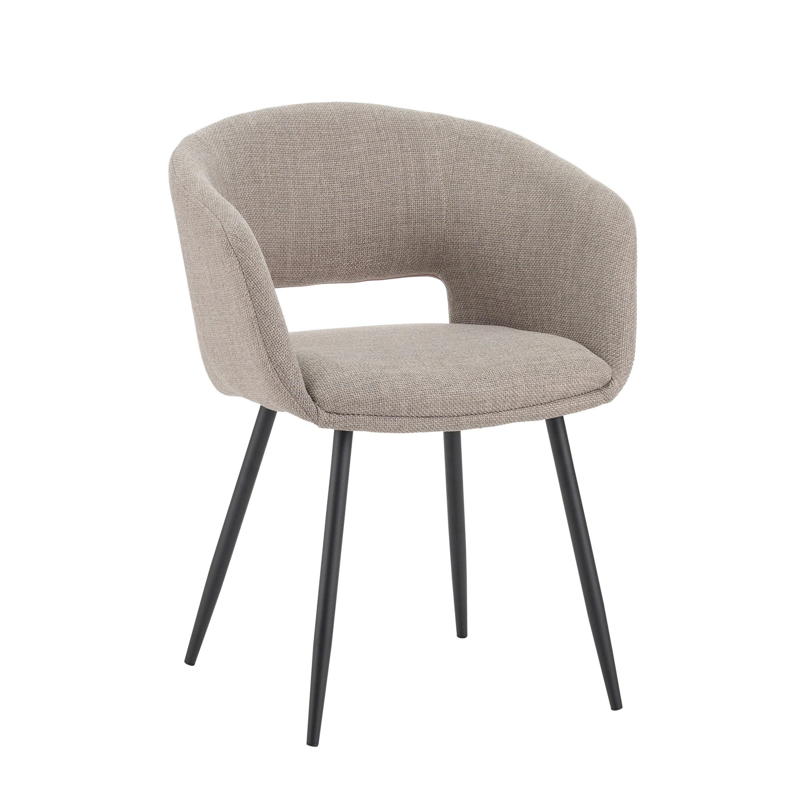 ARMLEHNSTUHL   Webstoff  Taupe  - Taupe/Schwarz, MODERN, Textil/Metall (59/78/55cm) - MID.YOU