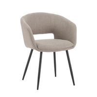 ARMLEHNSTUHL   Webstoff  Taupe  - Taupe/Schwarz, MODERN, Textil/Metall (59/78/55cm) - MID.YOU