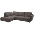 ECKSOFA  in Chenille Dunkelbraun  224/307 cm  - Dunkelbraun/Schwarz, KONVENTIONELL, Kunststoff/Textil (224/307cm) - Hom`in