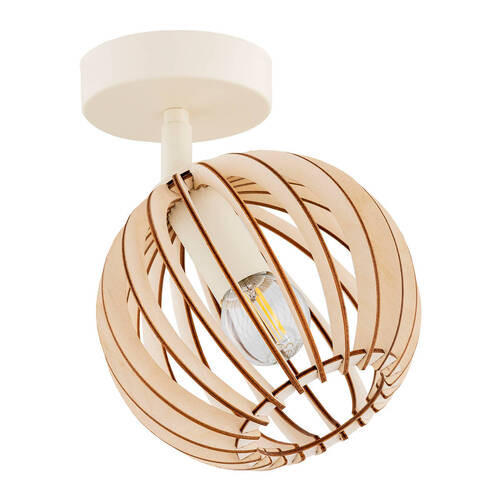 WANDLEUCHTE Argon Parula 22/22/17 cm   - Hellbraun/Beige, Natur, Holz/Metall (22/22/17cm)