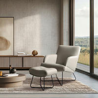 SESSELSET Lederlook Grau  - Beige/Grau, Design, Textil/Metall (67/87/74cm) - Livetastic