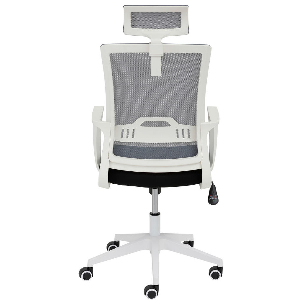 Thumbnail - home24 Drehstuhl, Grau, Schwarz, Weiß, Textil, Uni, Drehkreuz, 61.5x99-109x64 cm, Wippfunktion, Sitzfläche 360° drehbar,...