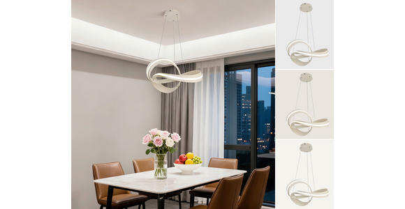 LED-HÄNGELEUCHTE 52/52/120 cm  - Sandfarben, Design, Kunststoff/Metall (52/52/120cm) - Novel