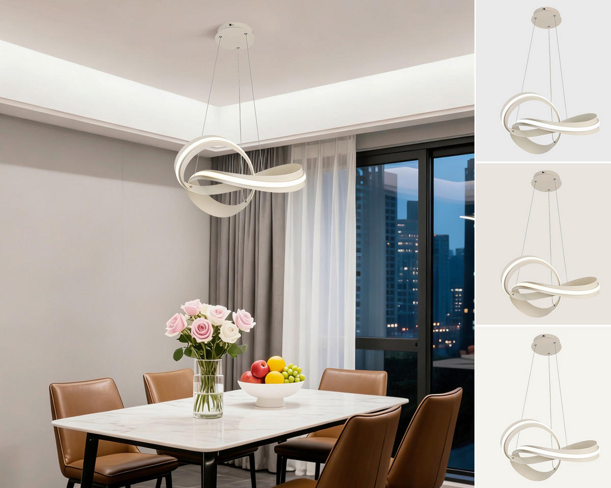 LED-HÄNGELEUCHTE 52/52/120 cm  - Sandfarben, Design, Kunststoff/Metall (52/52/120cm) - Novel