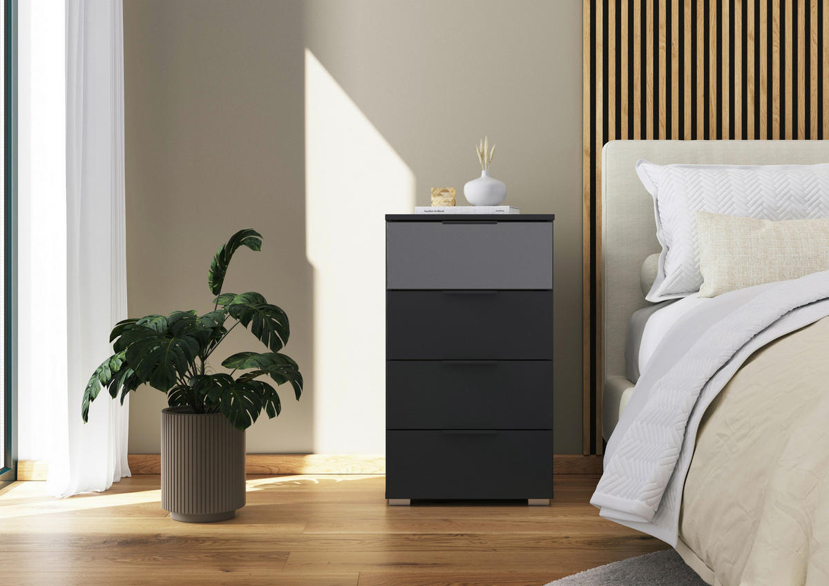 KOMMODE  in 40/81/42 cm  - Alufarben/Grau, MODERN, Glas/Holzwerkstoff (40/81/42cm) - Rauch Möbel