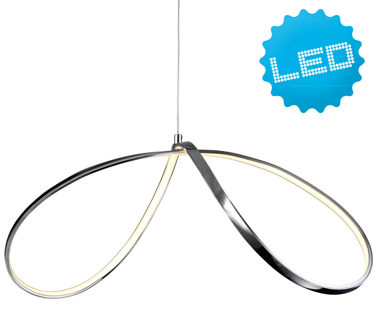 LED-HÄNGELEUCHTE LOOP LINE 72/32/120 cm   - Chromfarben, Design, Metall (72/32/120cm) - Näve