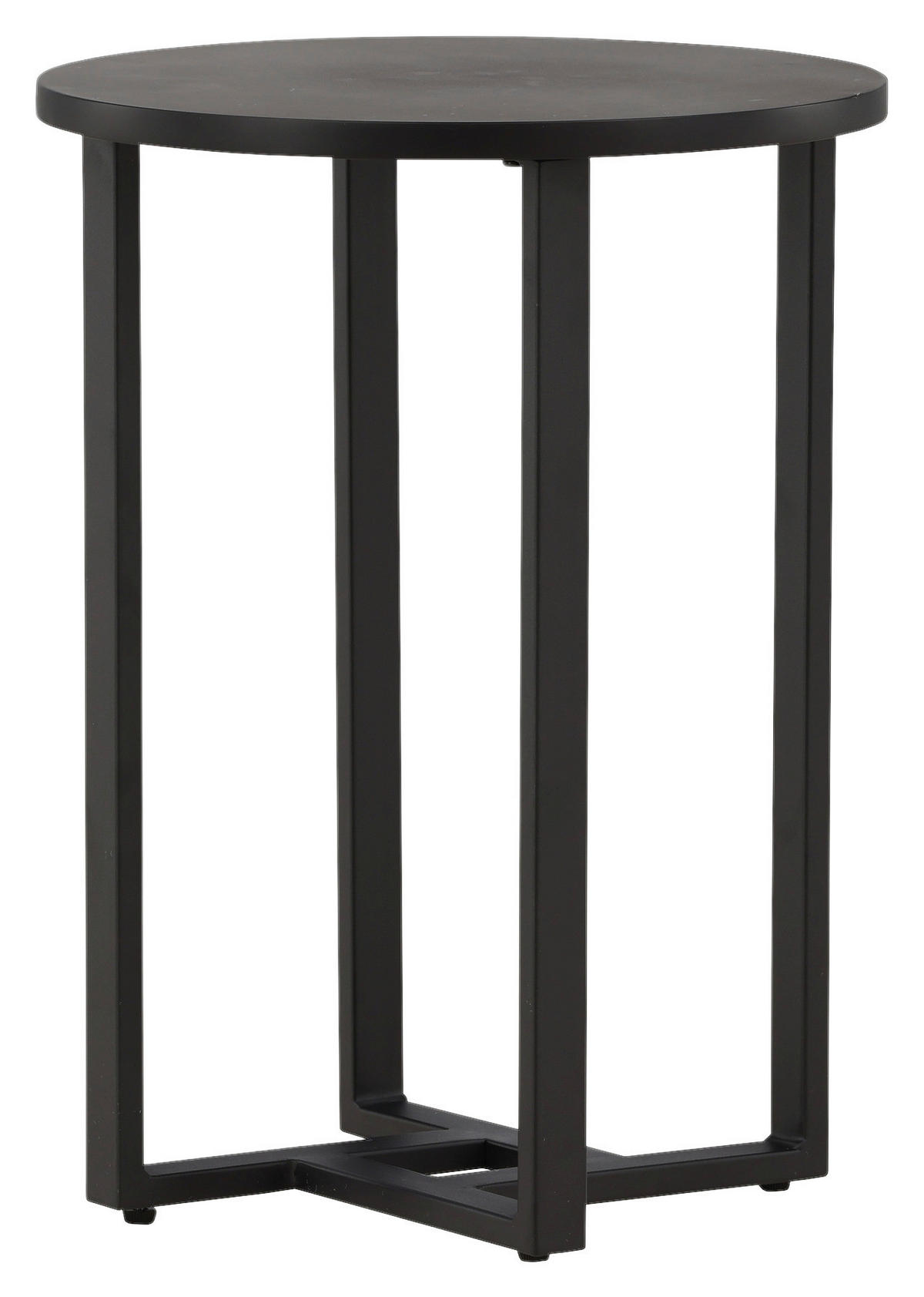 COUCHTISCH furniert 40/40/55 cm rund Schwarz  - Schwarz, Design, Holzwerkstoff/Metall (40/40/55cm) - Livetastic