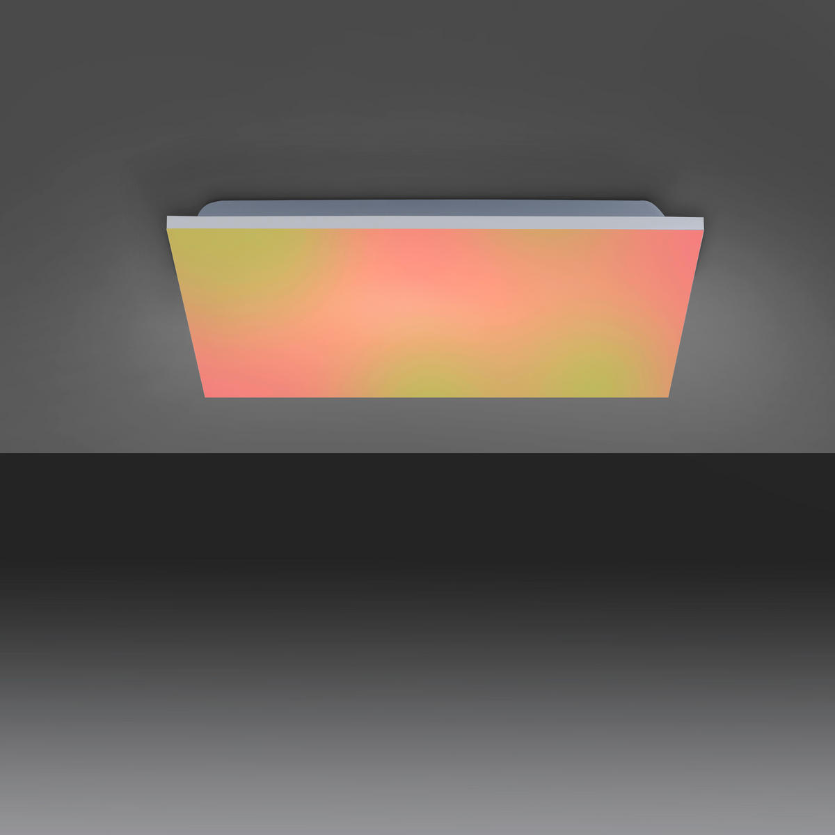 STROPNÉ LED SVIETIDLO, 45/45/6,1 cm - biela/hliníková, Basics, kov/plast (45/45/6,1cm)