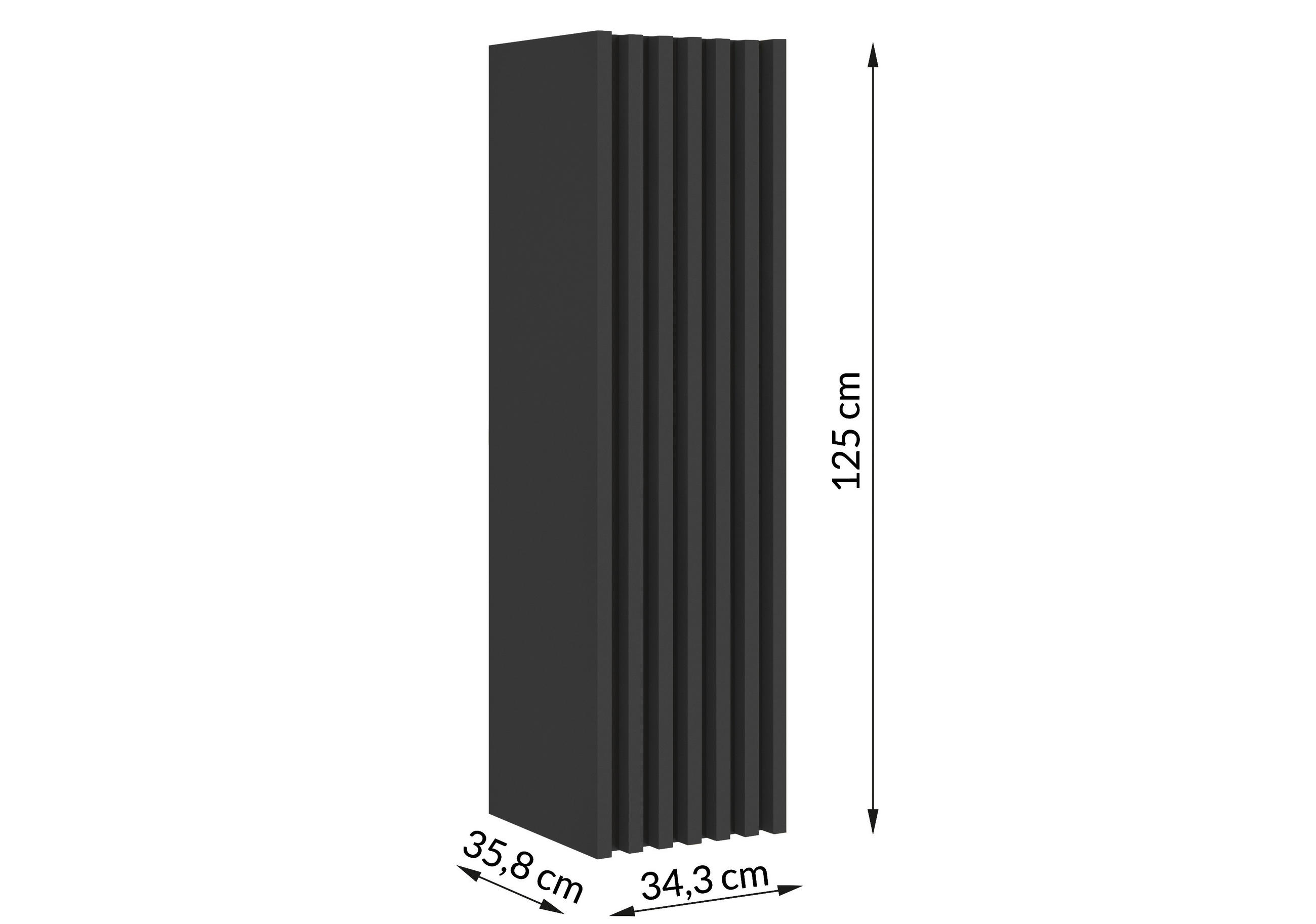 MIDISCHRANK 35/125/36 cm - Schwarz, MODERN, Holzwerkstoff (35/125/36cm) - MID.YOU