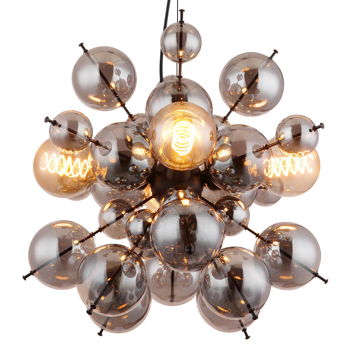 ZÁVĚSNÉ SVÍTIDLO, 51,5/51,5/120 cm  - černá/barvy zlata, Design, kov/plast (51,5/51,5/120cm) - Globo