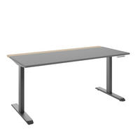 ÍRÓASZTAL  - hickory/antracit, Modern, faalapú anyag/fém (160/75/72-122cm) - Novel