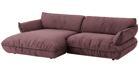 ECKSOFA  in Flachgewebe Beere  185/264 cm  - Beere/Schwarz, Design, Kunststoff/Textil (185/264cm) - Belluti