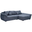 ECKSOFA Anthrazit Flachgewebe  - Anthrazit/Schwarz, Design, Kunststoff/Textil (278/175cm) - Xora