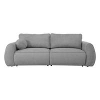 SCHLAFSOFA Chenille Grau  inkl. Zierkissen, Rückenkissen, Bettkasten, Schlaffunktion, Rücken echt, Liegefläche im Originalstoff  - Schwarz/Grau, KONVENTIONELL, Kunststoff/Textil (257/96/110cm) - Milino