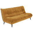 3-SITZER-SOFA in Mikrofaser Goldfarben  - Goldfarben/Schwarz, KONVENTIONELL, Textil/Metall (230/100/101cm) - Hom`in